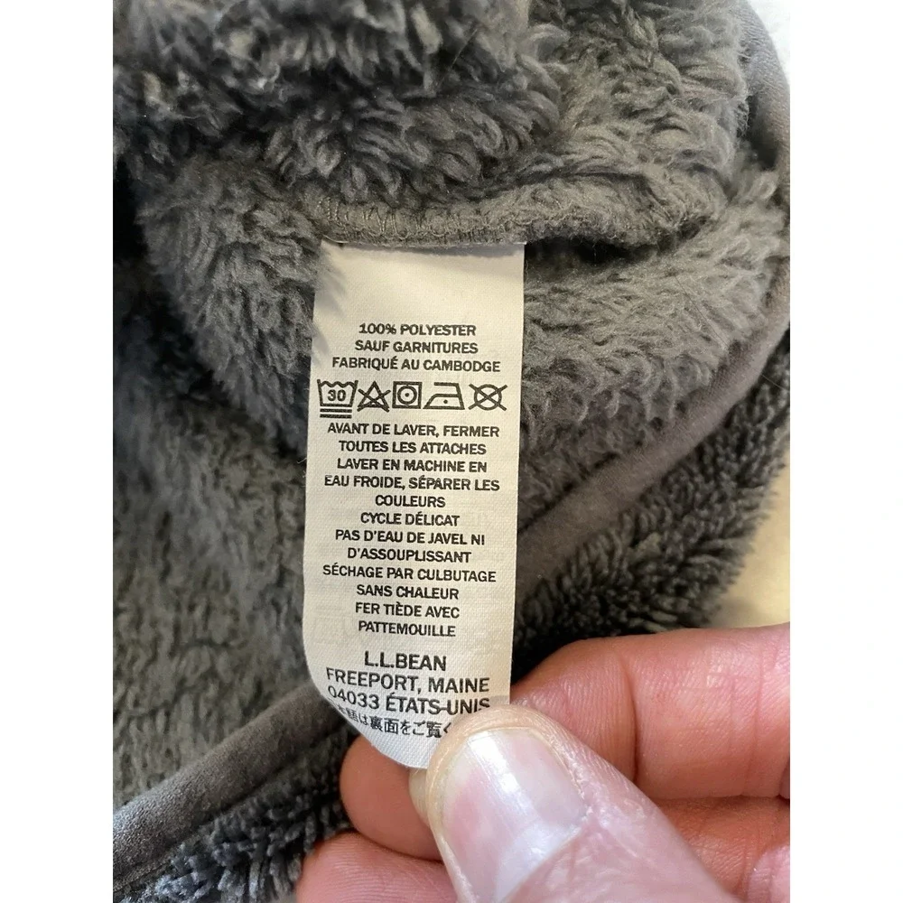 L.L.Bean Hi-Pile Fleece Jacket Gray‎ Full Zip Men's Size XL Fleece Lined Retro